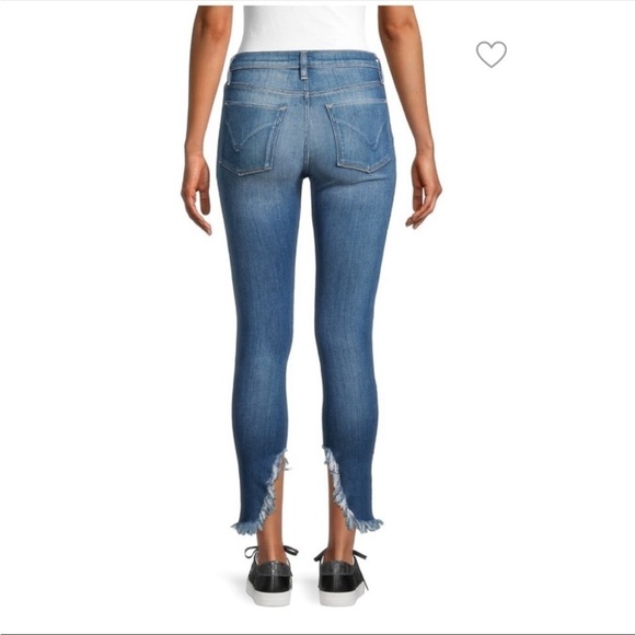 Hudson Denim Jeans Nico Super Skinny Frayed Raw Hem Size 27 x 28 - Picture 3 of 14